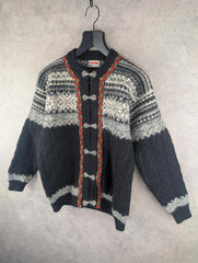 Norwear Cardigan Womens L Large Wool Vintage Fair Isle
