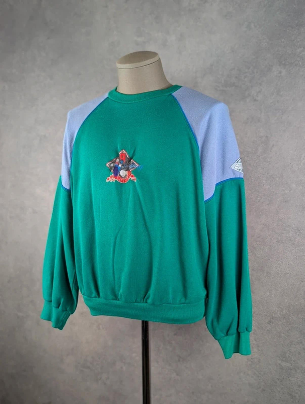 Lotto Jumper Men’s Medium Green Vintage 90s Embroidered Crewneck Sweatshirt