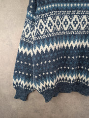 Vintage Jumper Mens XL Extra Large Blue Retro Pullover