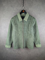Denim & Co Jacket Womens Extra Large XL Green Vintage