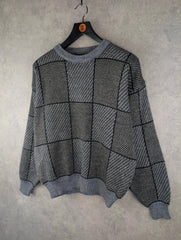 Vintage Jumper Mens L Large Geometric Retro 90s