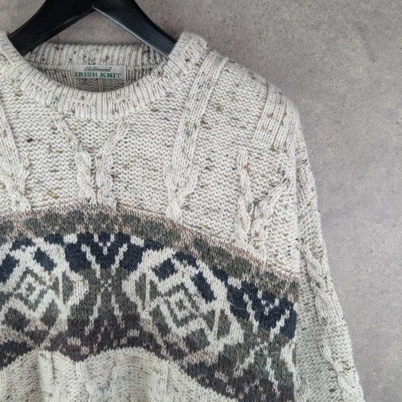 St, Bernard Jumper Mens Large L Knitted Vintage Retro Geometric
