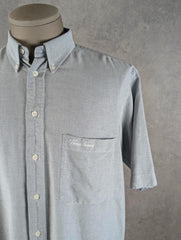 Thomas Burberry Shirt Men’s Large Light Blue Short Sleeve Button Up