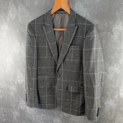 Moss Blazer Skinny Fit 48 Short Grey Check