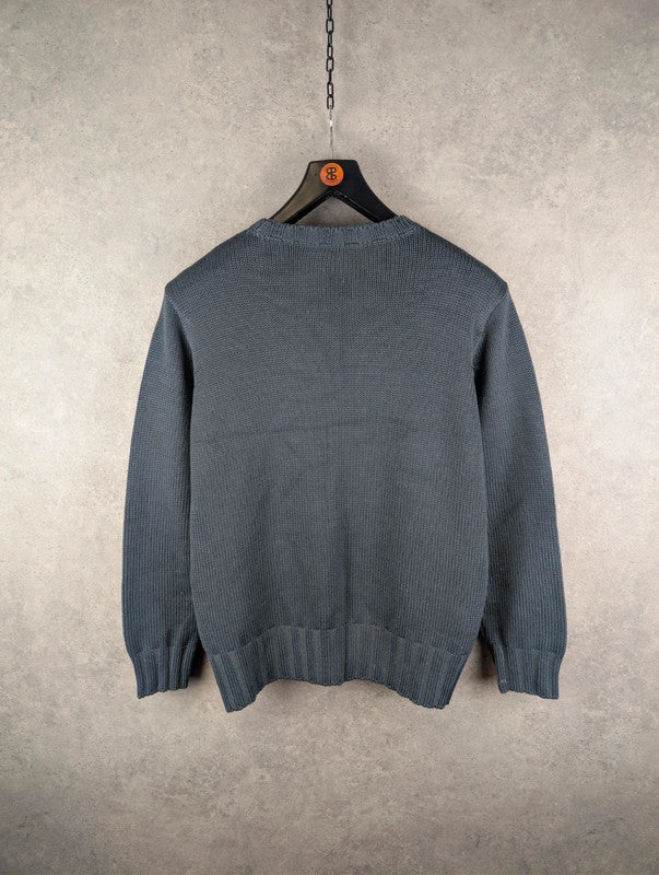St Michael Jumper Mens Medium M Grey Knitted Vintage