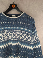 Vintage Jumper Mens XL Extra Large Blue Retro Pullover