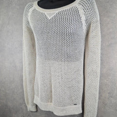 Hollister Jumper Womens M Medium Cream Knitted Pullover