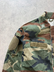 Vintage 1990s Italian Army Jacket Men’s Medium Woodland Camouflage Military