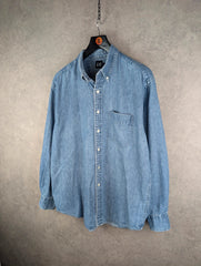 Gap Shirt Mens Large L Blue Vintage Denim Cotton Long Sleeve