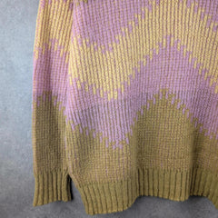 Hand Knitted Jumper Womens 2XL XXL Lilac Pullover Vintage