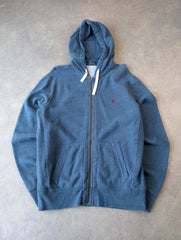 Polo Ralph Lauren Hoodie Men’s Medium Full Zip Hooded Jumper Blue Casual