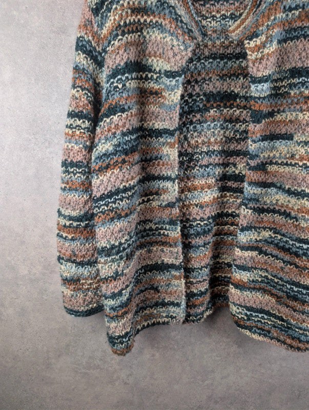 Hand Knitted Cardigan Womens XL Extra Large Multicoloured