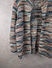 Hand Knitted Cardigan Womens XL Extra Large Multicoloured