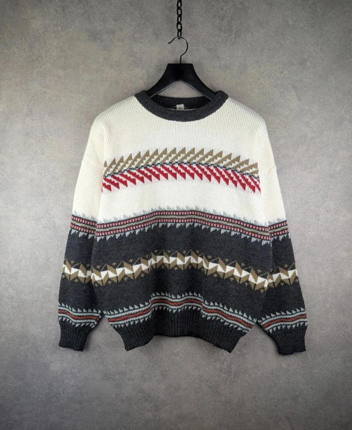 Vintage Knitted Jumper Mens XL Extra Large Wool Comfort Cottage Retro