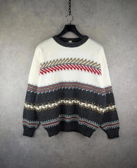 Vintage Knitted Jumper Mens XL Extra Large Wool Comfort Cottage Retro