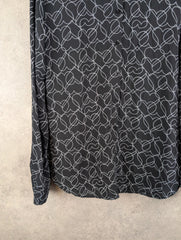 Armani Shirt Womens Large L Black Blouse Hearts