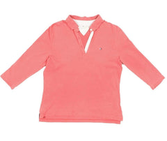 Tommy Hilfiger Polo Shirt 3/4 Sleeve Womens Medium M Pink Vintage