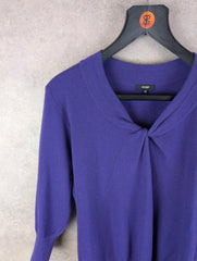 Hobbs Jumper Womens Medium M Purple Knitted Merino Wool