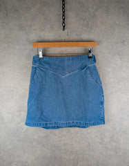Vintage Skirt Womens Extra Small XS Blue Denim