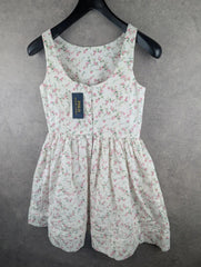 Ralph Lauren Linen & Cotton Floral Dress Women's 16 New