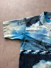 Y2K Shirt Men’s Large Blue Surf Hawaiian Holiday Summer