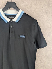 Barbour Polo Shirt Mens XL Extra Large Black Short Sleeve