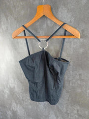 NYNNE Top Womens Small S Denim Y2K