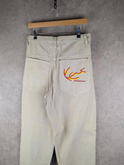 Karl Kani Jeans Mens W32 L32 Cream Tapered Vintage Y2K Deadstock