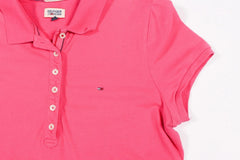 Tommy Hilfiger Polo Shirt Mens Large L Pink Short Sleeve