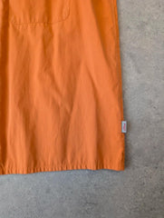 Y2K Shirt Mens Large Short Sleeve Utility Skater Button Up Orange