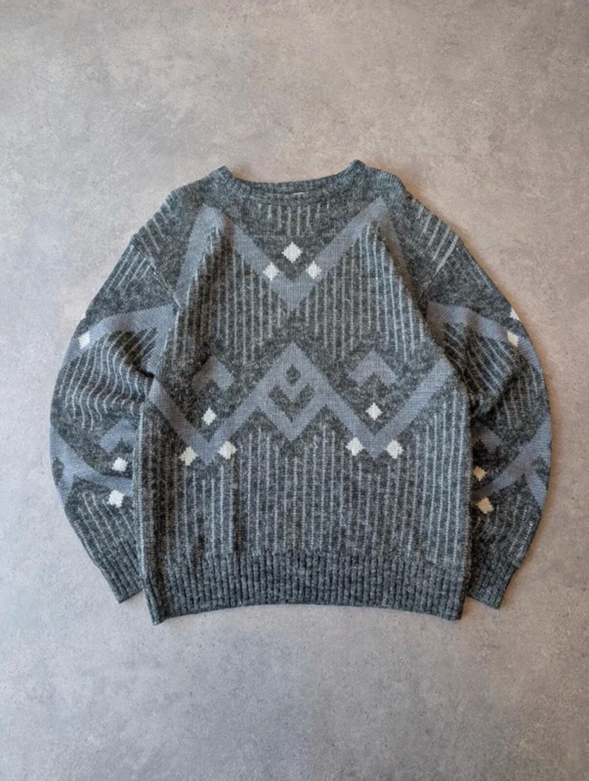 Angelo Litrico Knitted Pullover Jumper Men’s Medium Grey Vintage Italian Wool