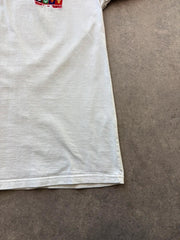 Vintage 1991 Rugby Polo Shirt Men’s Medium White Short Sleeve Heavy Cotton