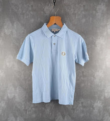 Fiorucci Polo Shirt Womens Small S Blue Short Sleeve