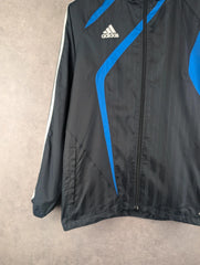Adidas Windbreaker Mens Medium M Blue Y2K Full Zip