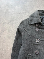 Y2K Peacoat Women’s Medium Grey Wool Blend Double Breasted Jacket