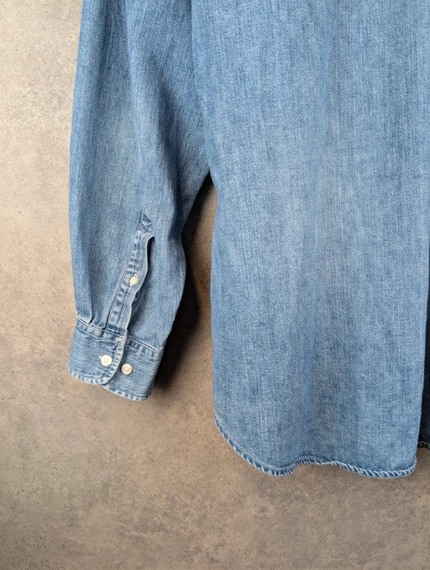 Gap Shirt Mens Large L Blue Vintage Denim Cotton Long Sleeve