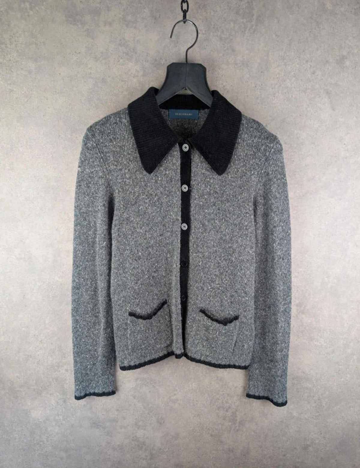 Debenhams Cardigan Womens Medium M Grey Vintage Wool Silk