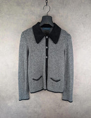 Debenhams Cardigan Womens Medium M Grey Vintage Wool Silk