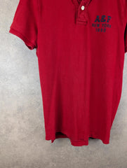 Abercrombie & Fitch Polo Shirt Mens Small S Red Y2K Short Sleeve