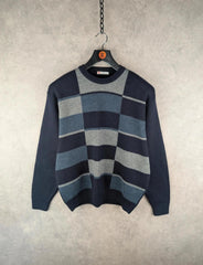 St Michael Jumper Mens M Medium Navy Vintage 90s Wool
