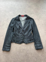 Class Denim Y2K Blazer Women’s Small Blue Fitted Tailored Made In Italy