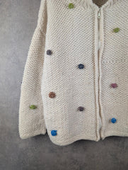 Amor Jumper Womens XXL 2XL Vintage Hand Made Wool Full Zip