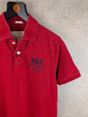 Abercrombie & Fitch Polo Shirt Mens Small S Red Y2K Short Sleeve