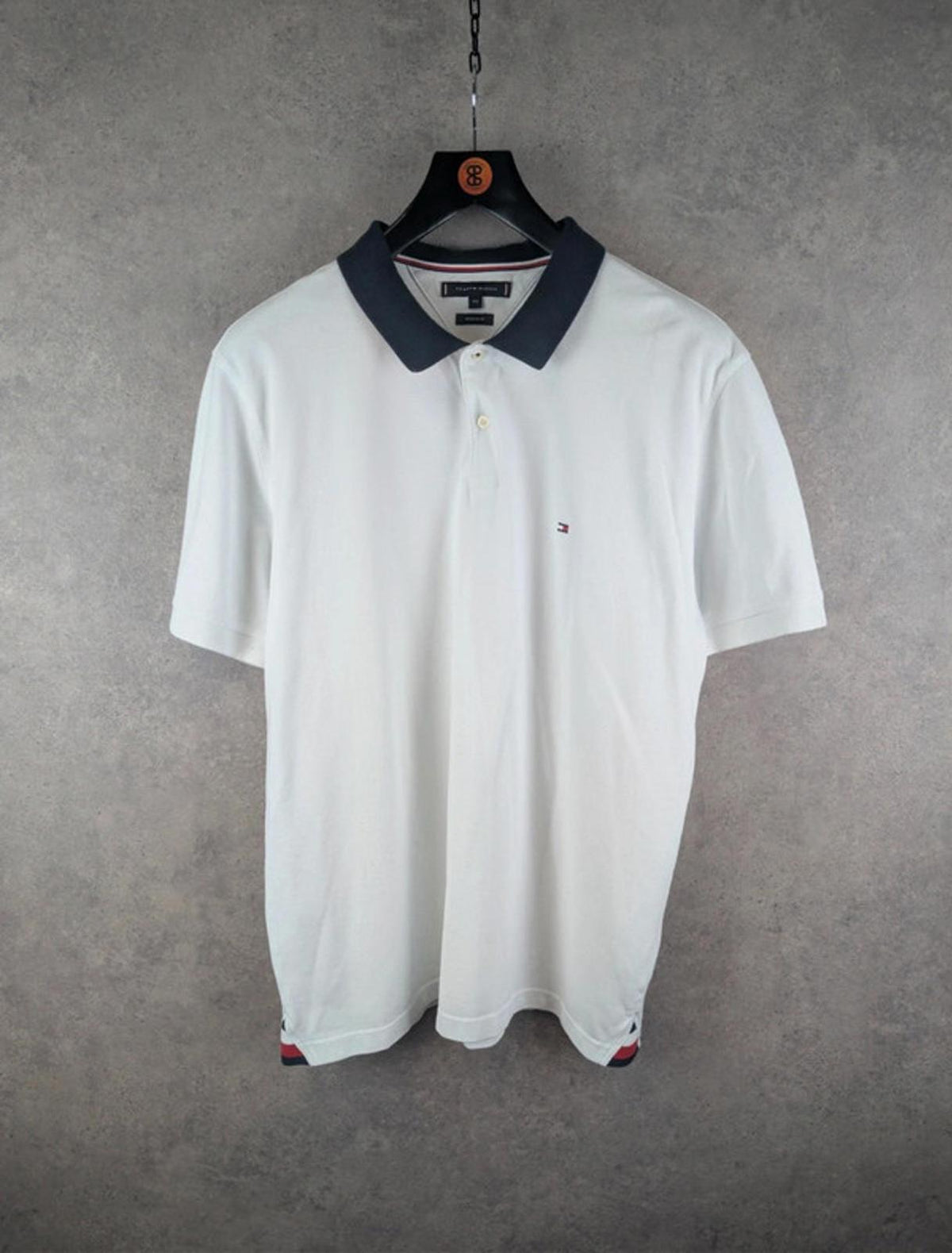 Tommy Hilfiger Shirt Mens 2XL XXL White Polo Short Sleeve Cotton