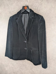 St Michael Blazer Womens Large L Black Velvet Vintage 80s