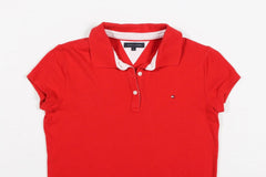 Tommy Hilfiger Polo Shirt Womens Small S Red Short Sleeve