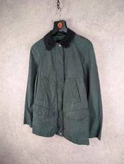 Zara Jacket Womens Extra Small XS Green Wax Field Utility