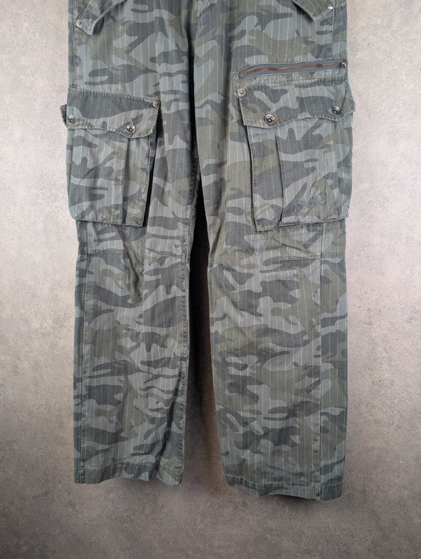 Ripcurl Trousers Mens W34 L33 Y2K Camo Cargo Surfing Ripstop