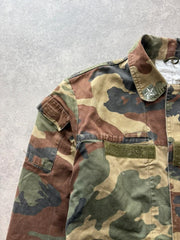 Vintage Italian Army Field Jacket Men’s Large Woodland Camouflage Military