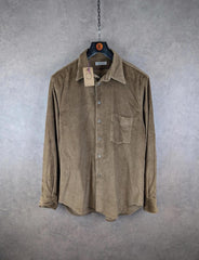 Mastai Ferretti Shirt Mens L Large Brown Corduroy New
